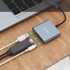 Kaku KSC-750 HUB adapter USB-C - USB 3.0 / USB-C / HDMI, szürke