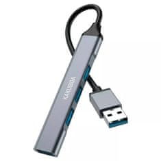 Kaku KSC-751 HUB adapter USB - 3x USB 2.0 / USB 3.0, szürke
