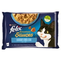 Felix Sensations Sauces tőkehal és szardínia mártásban 48 x 85 g