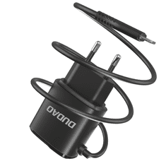 DUDAO Dudao töltő 2x USB beépített lighting kábellel 12W (A2ProT)-Fekete