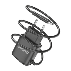 DUDAO Dudao 2x USB és beépített microUSB kábellel 12W - Fekete