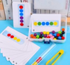 Aga Oktató Montessori színes gyöngyös puzzle