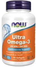 NOW Foods Ultra omega-3, 250 DHA/500 EPA, 90 lágyzselé