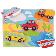 Bigjigs Toys Beilleszthető puzzle járművek