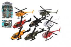 Teddies Helikopter/helikopter fém/műanyag 10cm vegyes színekben