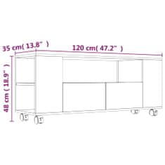 shumee betonszürke forgácslap TV-szekrény 120 x 35 x 43 cm