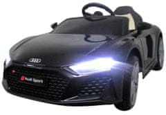 Audi R8 Sport Black Akkumulátoros Autó EVA Bőr Pilóta