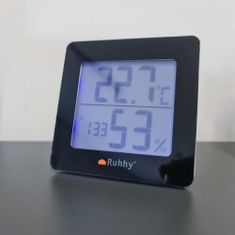 Ruhhy Többfunkciós elektronikus LCD hőmérő fekete