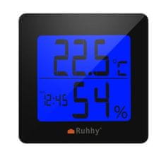Ruhhy Többfunkciós elektronikus LCD hőmérő fekete