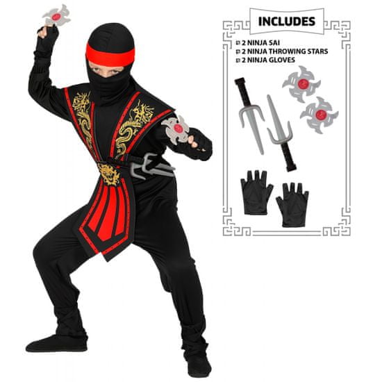 Widmann Ninja jelmez fegyverekkel piros