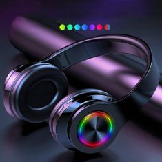 Dexxer Bluetooth 5.0 vezeték nélküli LED RGB játékfejhallgató + fekete mikrofon