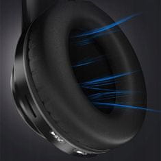 Dexxer Bluetooth 5.0 vezeték nélküli LED RGB játékfejhallgató + fekete mikrofon