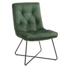 HOMCOM Kárpitozott szék poliészter / fém, 55x75x90cm, zöld / fekete