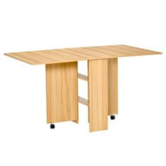 HOMCOM Összecsukható asztal, fa, 140x80x74cm