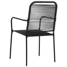 shumee 4 db fekete pamut kötél és acél kerti szék