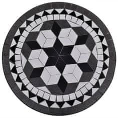 Vidaxl 3 részes fekete és fehér mozaik bisztró szett 271772