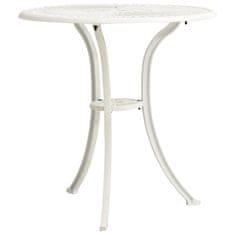 Greatstore fehér öntött alumínium kerti asztal 62 x 62 x 65 cm
