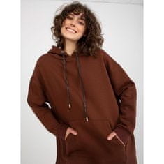 FANCY Női hosszú oversize pulóver zsebekkel KAROLYN sötétbarna FA-BL-0250.67_392946 Univerzális