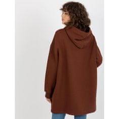 FANCY Női hosszú oversize pulóver zsebekkel KAROLYN sötétbarna FA-BL-0250.67_392946 Univerzális