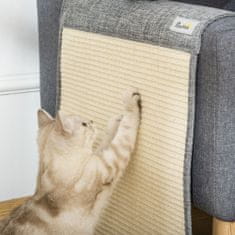 PAWHUT 2 db macska játszószőnyeg készlet, poliészter/szizal, 130x45 cm, szürke/bézs
