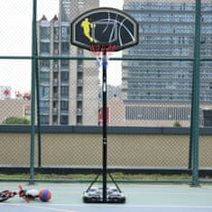 HOMCOM szabadtéri kosárlabda állvány állítható acélmagassággal és talppal talppal