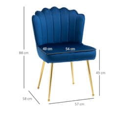 HOMCOM 2 db szék készlet, poliészter, kék