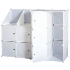 HOMCOM szekrény, moduláris, 10 rekeszes, 111x47x145cm, fehér