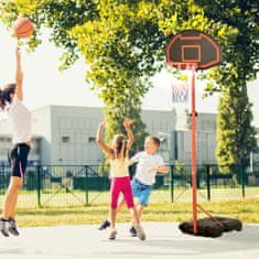 HOMCOM Kosárlabda palánk kerekekkel gyerekeknek és felnőtteknek, Acél / Műanyag, Fekete / Piros