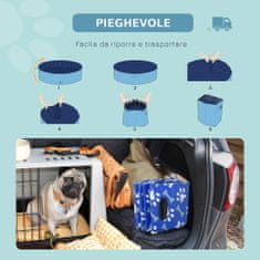 PAWHUT kis kutya medence, műanyag / PVC, 100x30 cm, kék