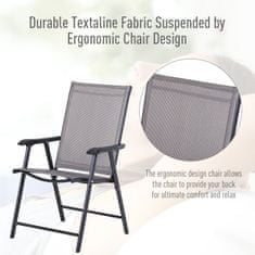 OUTSUNNY 2 db külső összecsukható szék, 58x64x94cm, szürke