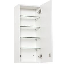 KLEANKIN Kleankin gyógyszeres szekrény kulccsal, 5 polccal, Forgácslap/Üveg, 50x30x11,5 cm, Fehér