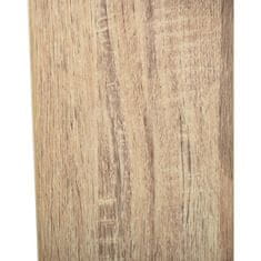 HOMCOM Polc tölgy és fehér fa falikönyves szekrény 5 polccal