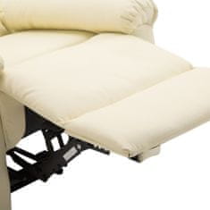 HOMCOM ergonomikus fotel, lábtartó, öko bőr, 80 × 97 × 107 cm, krém