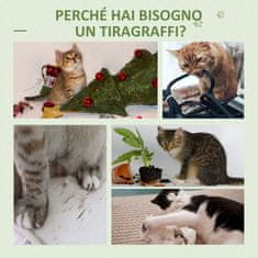 PAWHUT Játszókészlet macskáknak PawHut, Forgácslap/Szizal, 60x35x78cm, Zöld