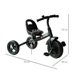 HOMCOM fekete tricikli 74x49x55 cm