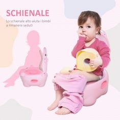 HOMCOM baba bili, víziló formájú, műanyag, csúszásmentes, 6 hónapos +, 40 x 30 x 23 cm, rózsaszín
