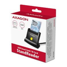 AXAGON CRE-SM4N, USB-A StandReader érintőkártya olvasó Smart card (eObčanka), kábel 1,3m