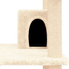 shumee krémszínű macskabútor szizál kaparófákkal 162 cm
