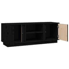 shumee fekete tömör fenyőfa TV-szekrény 110x35x40,5 cm