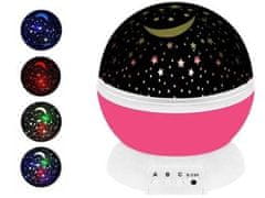 Kruzzel USB projektor Master Star éjszakai lámpa 360 rózsaszín