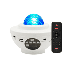 Bass Polska LED RGB régi projektor és bluetooth hangszóró USB fehér