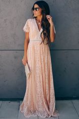 OMG! női csipke maxi ruha Esposa rózsaszín L