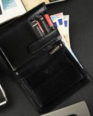 RONALDO Férfi bőr pénztárca biztonsággal RFID Genova fekete, piros univerzális
