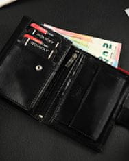 RONALDO Férfi bőr pénztárca biztonsággal RFID Salo fekete univerzális