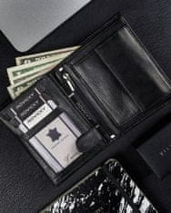 RONALDO Férfi bőr pénztárca biztonsággal RFID Raseborg fekete univerzális