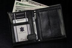 RONALDO Férfi bőr pénztárca biztonsággal RFID Raseborg fekete univerzális
