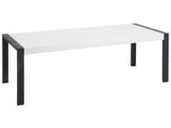 Beliani Fehér És Fekete Rozsdamentes Acél Étkezőasztal 220 x 90 cm ARCTIC I