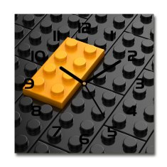 Wallmuralia.hu Négyzetes üvegóra Lego téglák 30x30 cm