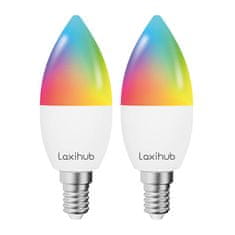Laxihub 2x Smart okos izzó 4.5W E14, RGB
