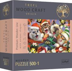 Trefl Wood Craft Origin Puzzle Karácsonyi macskák 501 darab - fa